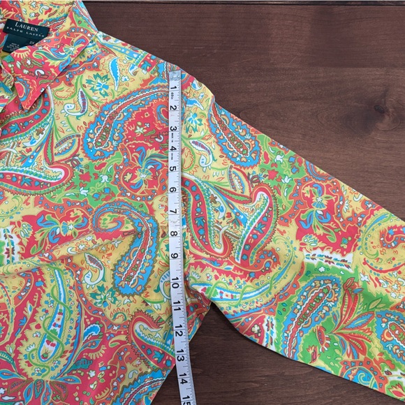 Women’s 2X Ralph Lauren multicolor paisley long sleeve button down shirt - Picture 9 of 12